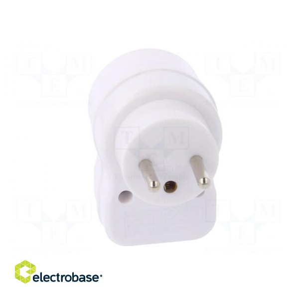 Connector: AC supply | splitter | 2P+PE | 250VAC | 10A | white image 5