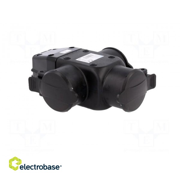 Connector: AC supply | socket | 2P+PE | 250VAC | 16A | black | for cable image 8