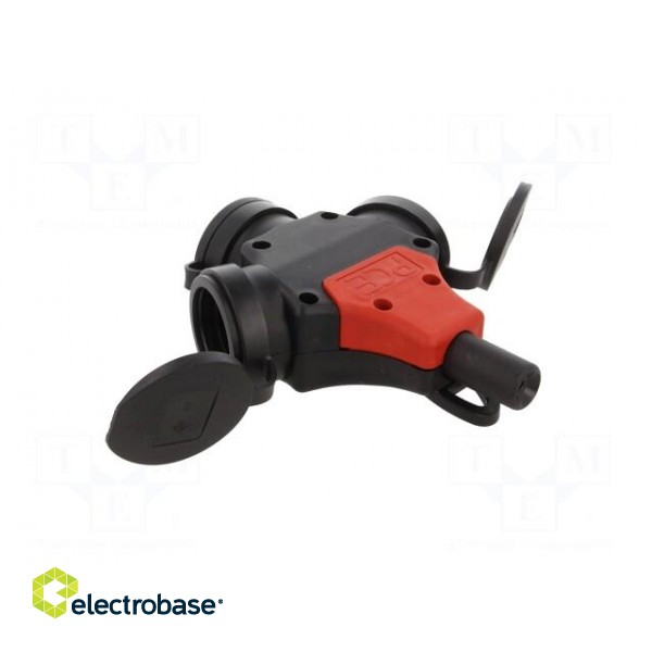 Connector: AC supply | splitter | 2P+PE | 250VAC | 16A | black,red | IP44 image 4