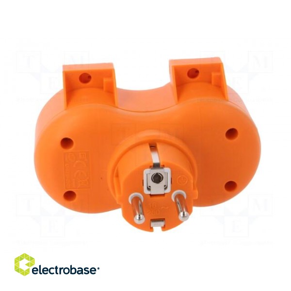Connector: AC supply | splitter | 2P+PE | 250VAC | 16A | orange | IP44 image 5