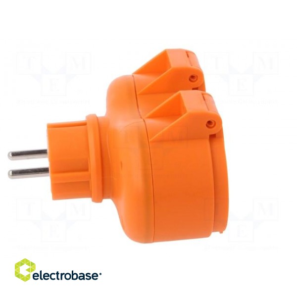 Connector: AC supply | splitter | 2P+PE | 250VAC | 16A | orange | IP44 image 7