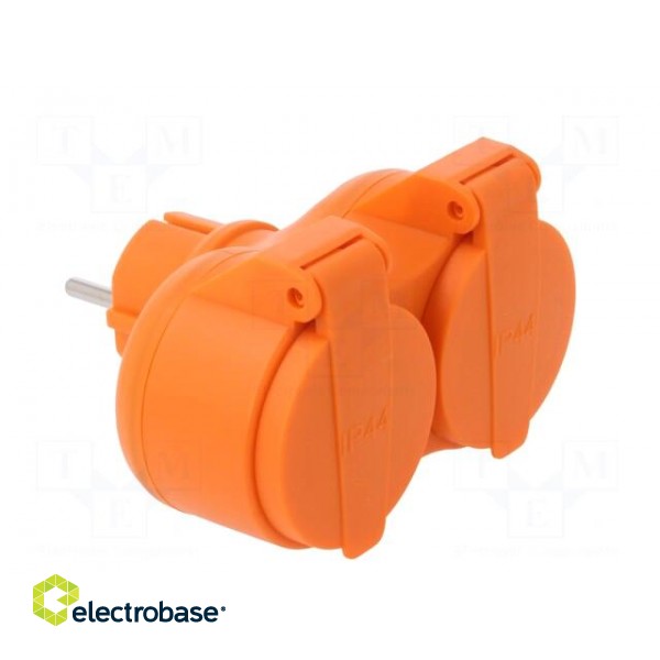 Connector: AC supply | splitter | 2P+PE | 250VAC | 16A | orange | IP44 image 8
