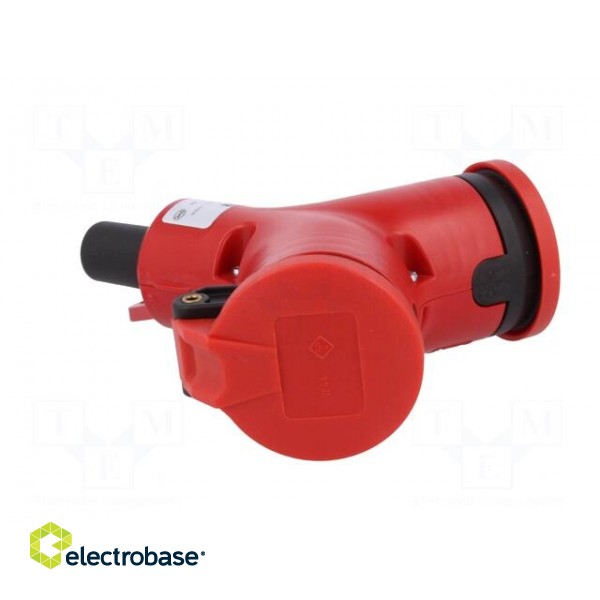 Connector: AC supply | splitter | 2P+PE | 250VAC | 16A | red | for cable paveikslėlis 8