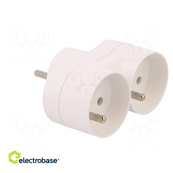 Connector: AC supply | splitter | 2P+PE | 250VAC | 16A | white paveikslėlis 4