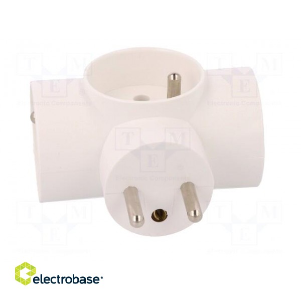 Connector: AC supply | splitter | 2P+PE | 250VAC | 16A | white фото 9