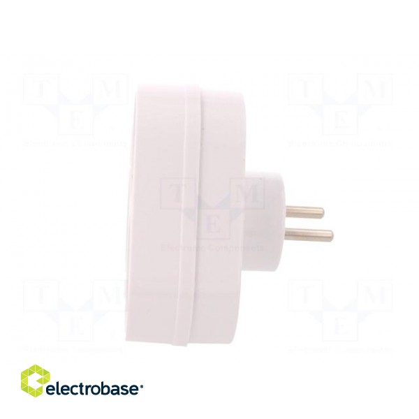 Connector: AC supply | splitter | 2P+PE | 250VAC | 16A | white image 3