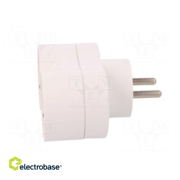 Connector: AC supply | splitter | 2P+PE | 250VAC | 16A | white paveikslėlis 7