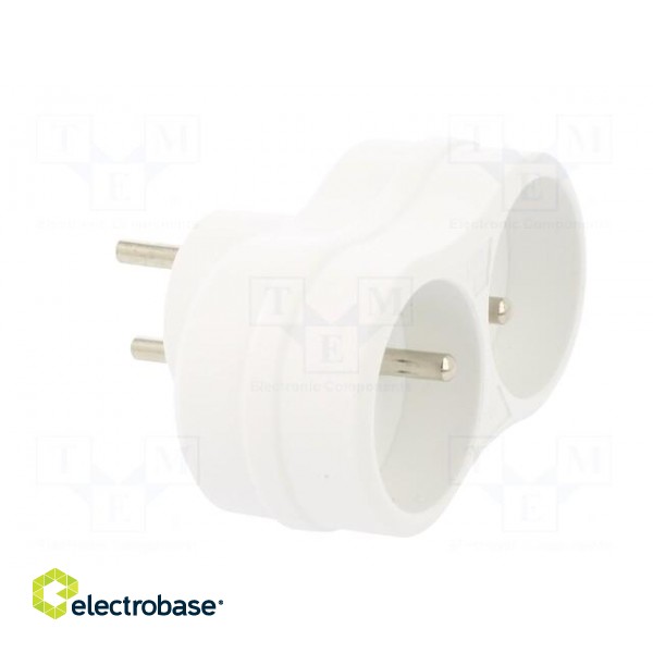 Connector: AC supply | splitter | 2P+PE | 250VAC | 16A | white фото 8