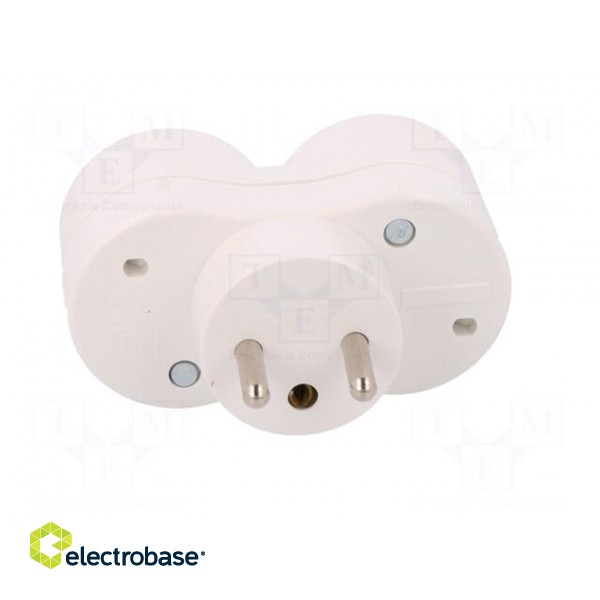 Connector: AC supply | splitter | 2P+PE | 250VAC | 16A | white paveikslėlis 9