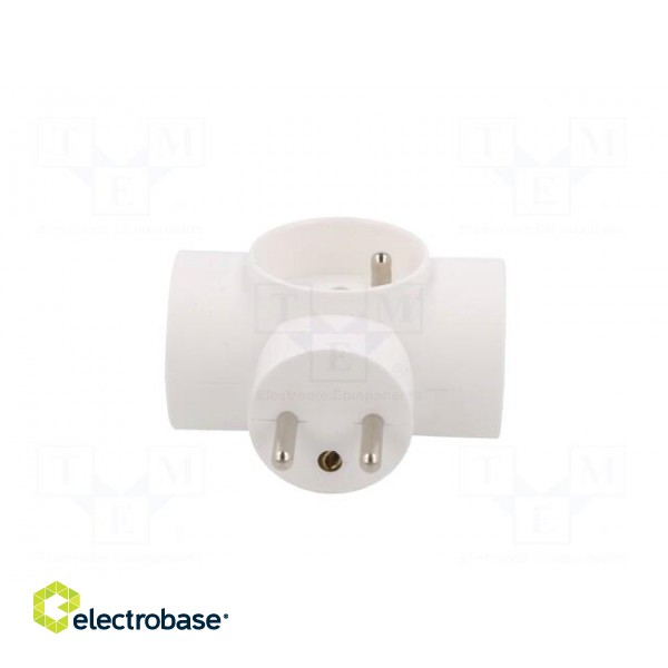 Connector: AC supply | splitter | 2P+PE | 250VAC | 16A | white фото 5