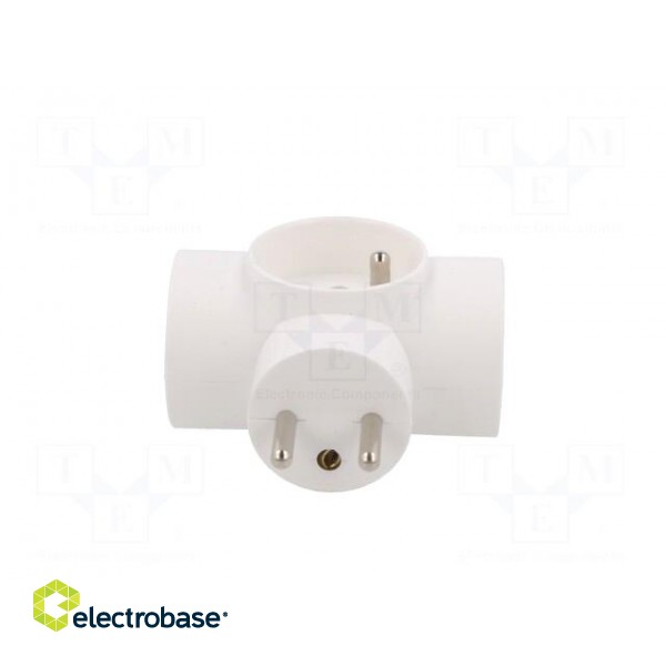 Connector: AC supply | splitter | 2P+PE | 250VAC | 16A | white image 5