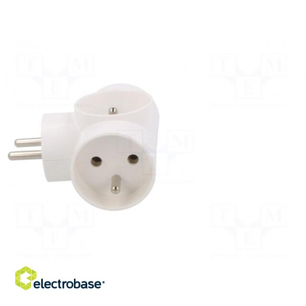 Connector: AC supply | splitter | 2P+PE | 250VAC | 16A | white фото 7