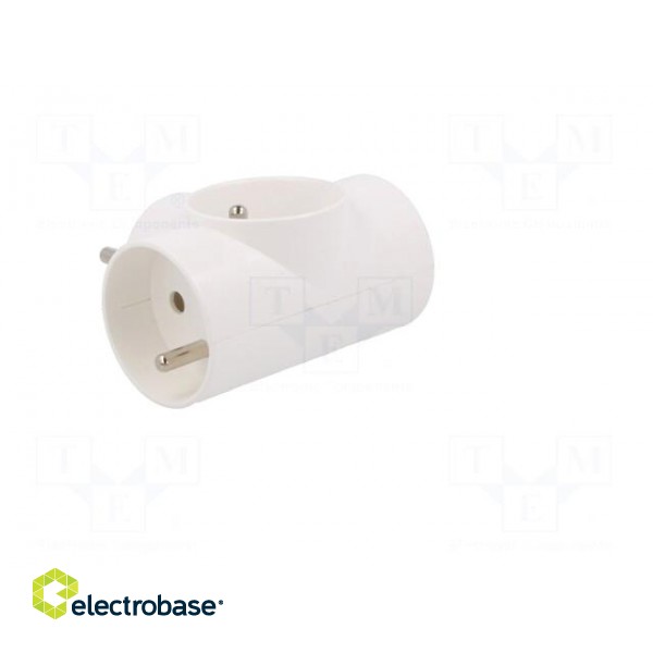 Connector: AC supply | splitter | 2P+PE | 250VAC | 16A | white image 8