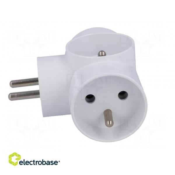 Connector: AC supply | splitter | 2P+PE | 250VAC | Output: 3x socket image 3