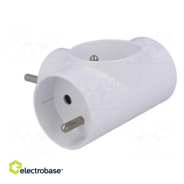 Connector: AC supply | splitter | 2P+PE | 250VAC | Output: 3x socket image 4