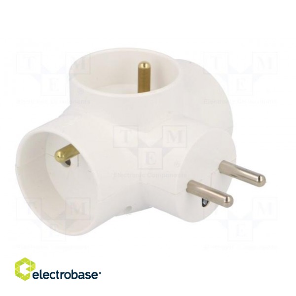 Connector: AC supply | splitter | 2P+PE | white | Output: 3x socket paveikslėlis 8
