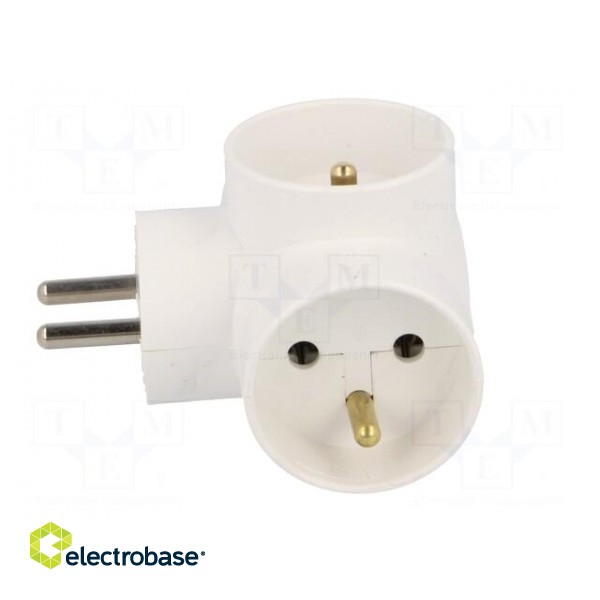 Connector: AC supply | splitter | 2P+PE | white | Output: 3x socket paveikslėlis 3