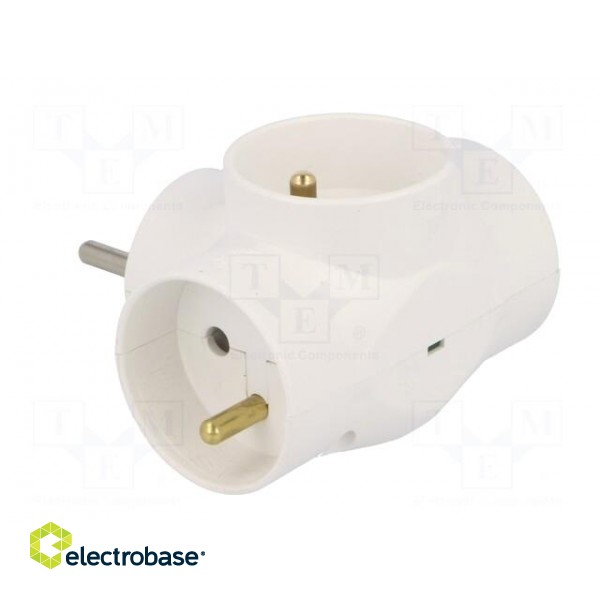 Connector: AC supply | splitter | 2P+PE | white | Output: 3x socket paveikslėlis 4