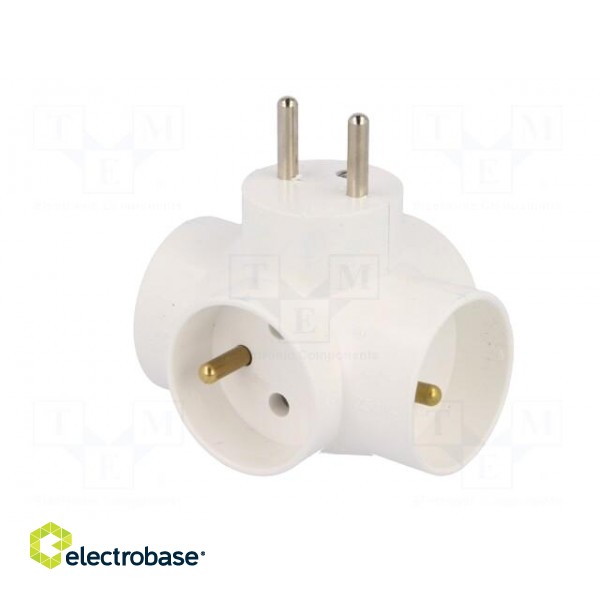 Connector: AC supply | splitter | 2P+PE | white | Output: 4x socket image 6