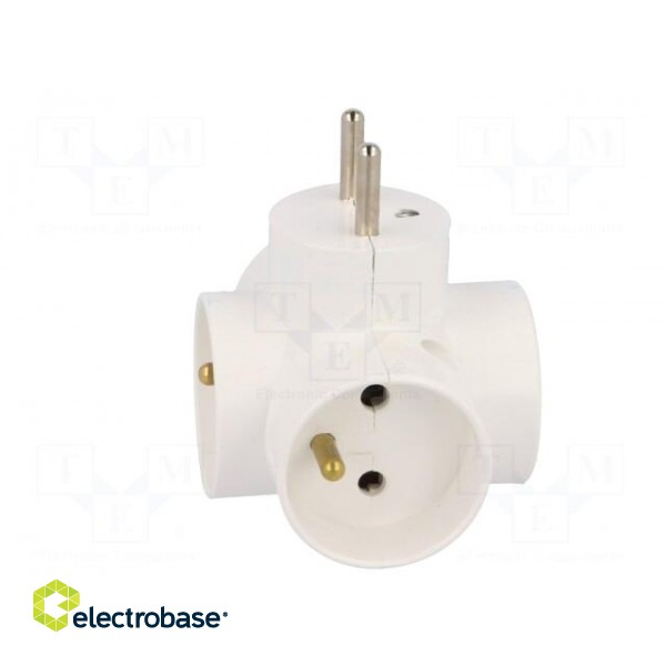 Connector: AC supply | splitter | 2P+PE | white | Output: 4x socket paveikslėlis 7