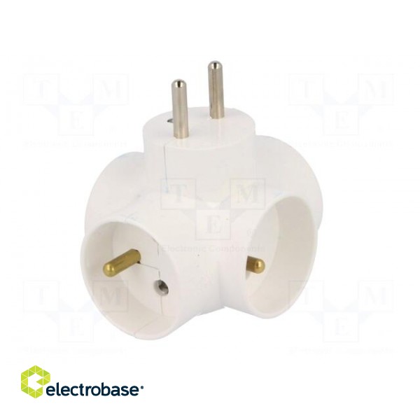Connector: AC supply | splitter | 2P+PE | white | Output: 4x socket paveikslėlis 4