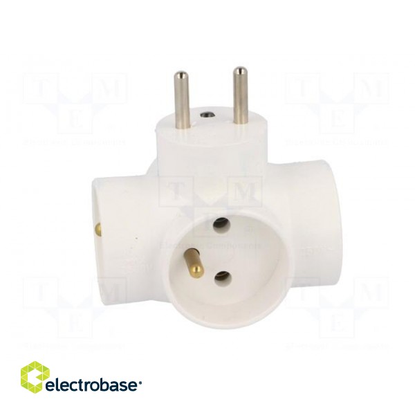 Connector: AC supply | splitter | 2P+PE | white | Output: 4x socket paveikslėlis 5