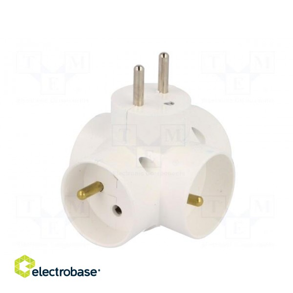 Connector: AC supply | splitter | 2P+PE | white | Output: 4x socket фото 8