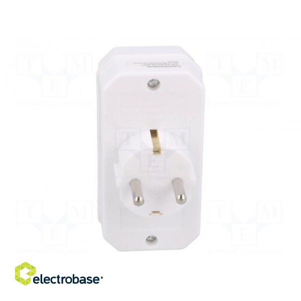 Plug socket strip: protective | Sockets: 3 | Colour: white paveikslėlis 5