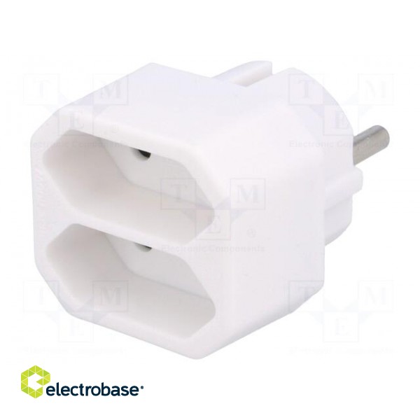 Plug socket strip: protective | Sockets: 2 | Colour: white фото 1