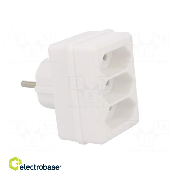 Plug socket strip: protective | Sockets: 3 | Colour: white paveikslėlis 8