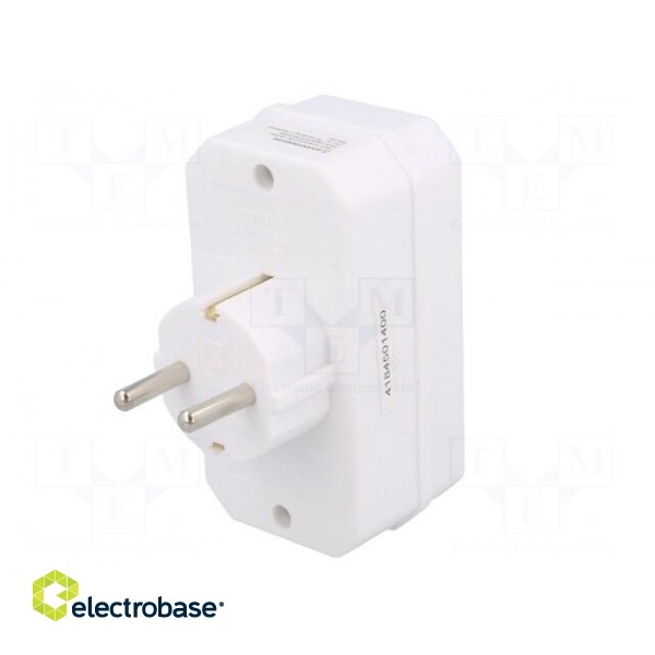 Plug socket strip: protective | Sockets: 3 | Colour: white image 6
