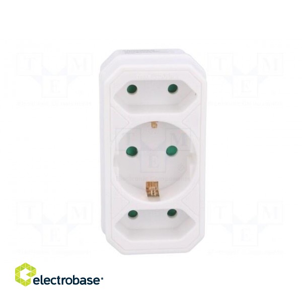 Plug socket strip: protective | Sockets: 3 | Colour: white paveikslėlis 9
