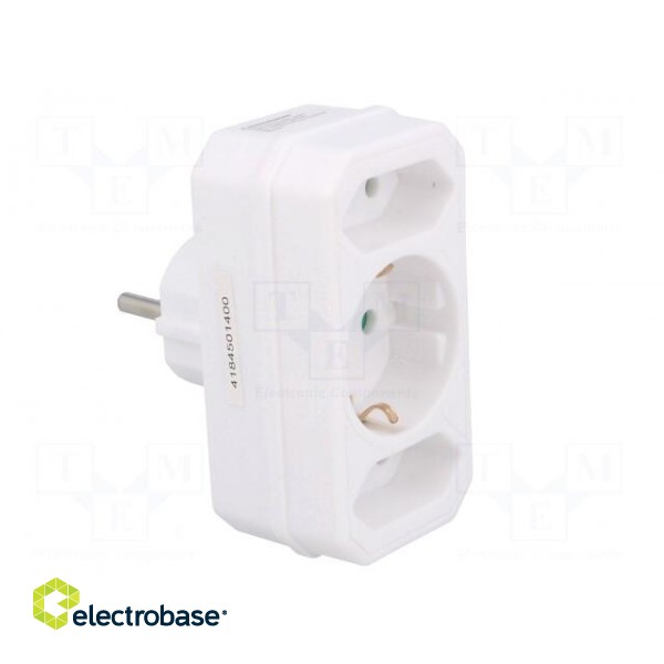Plug socket strip: protective | Sockets: 3 | Colour: white paveikslėlis 8