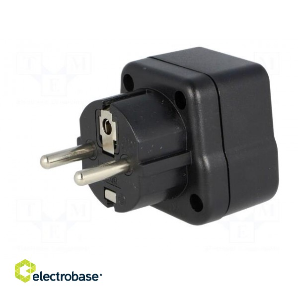Transition: adapter | 2P+PE | 230VAC | 13A | Type: UK | black | PIN: 3 image 6