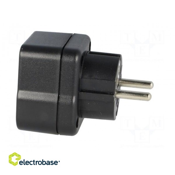Transition: adapter | 2P+PE | 230VAC | 13A | Type: UK | black | PIN: 3 image 3