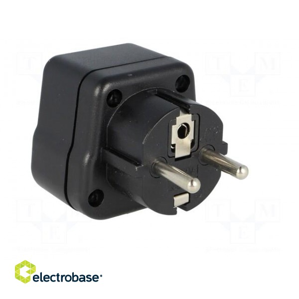 Transition: adapter | 2P+PE | 230VAC | 13A | Type: UK | black | PIN: 3 image 4