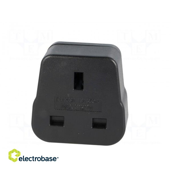 Transition: adapter | 2P+PE | 230VAC | 13A | Type: UK | black | PIN: 3 image 9