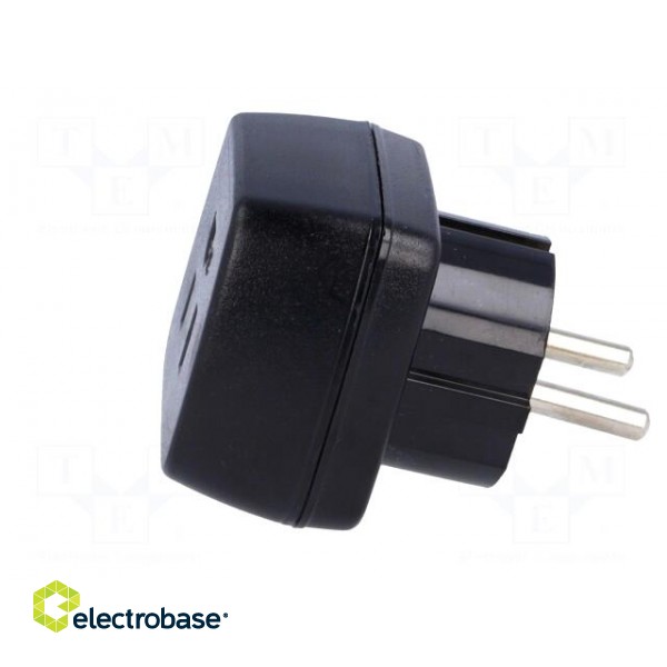 Transition: adapter | 2P+PE | 230VAC | 15A | black | PIN: 3 image 3