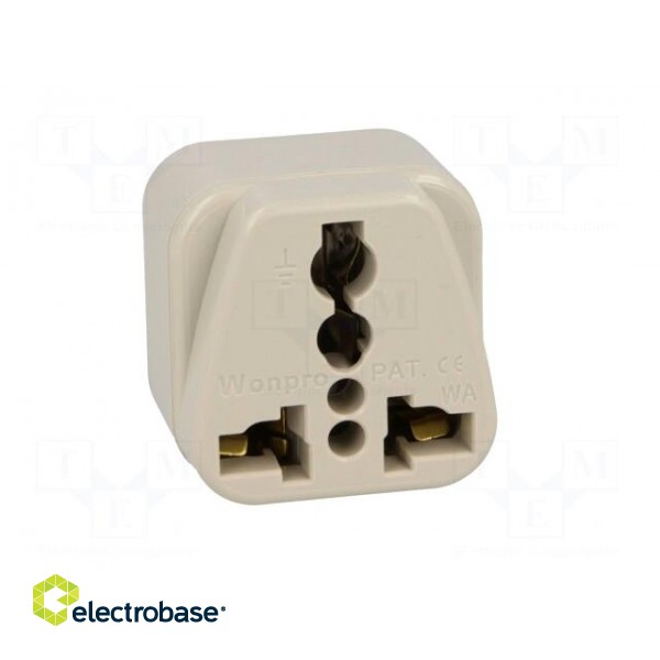 Transition: adapter | 2P+PE | 250VAC | 10A | Type: C13 (F) | white | PIN: 3 paveikslėlis 9