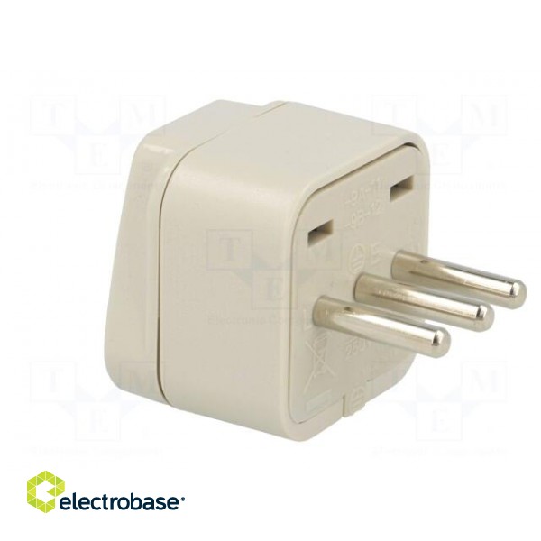 Transition: adapter | 2P+PE | 250VAC | 10A | Type: type L | white | PIN: 3 image 4