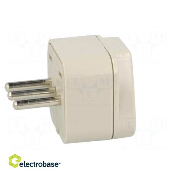 Transition: adapter | 2P+PE | 250VAC | 10A | Type: type L | white | PIN: 3 image 7