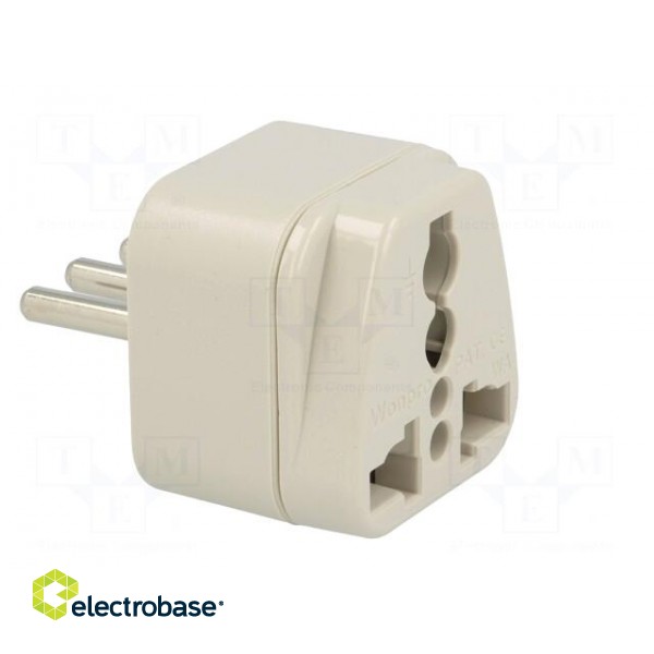 Transition: adapter | 2P+PE | 250VAC | 10A | Type: type L | white | PIN: 3 image 8