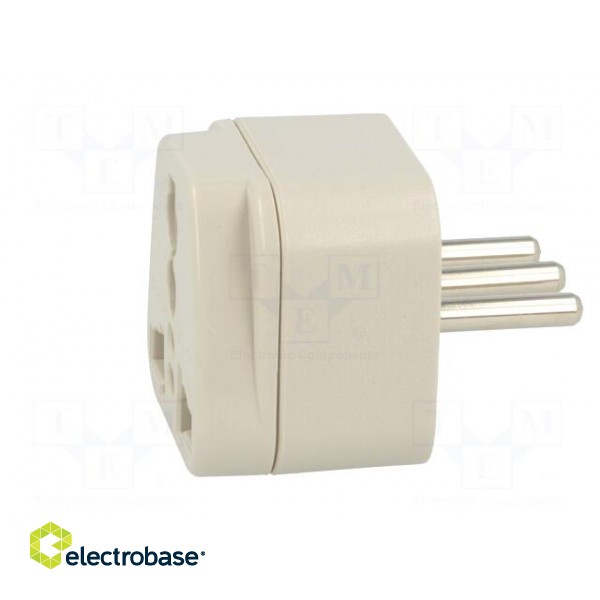 Transition: adapter | 2P+PE | 250VAC | 10A | Type: type L | white | PIN: 3 image 3