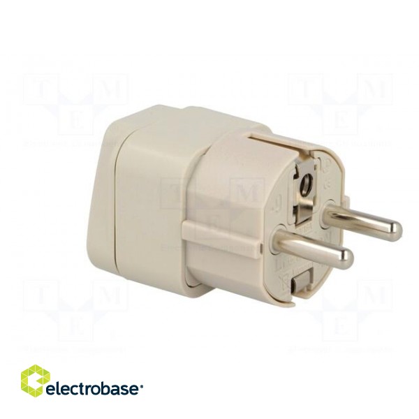 Transition: adapter | 2P+PE | 250VAC | 10A | Type: Uni-Schuko | white image 4
