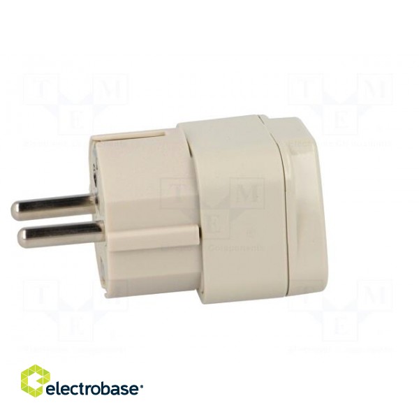 Transition: adapter | 2P+PE | 250VAC | 10A | Type: Uni-Schuko | white image 7