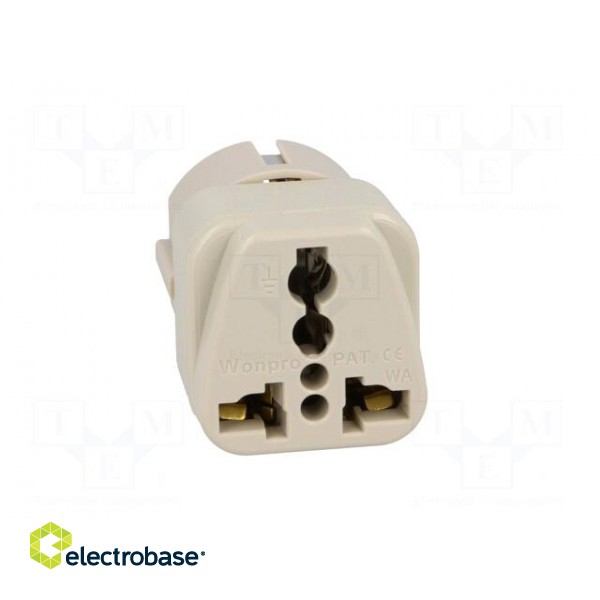 Transition: adapter | 2P+PE | 250VAC | 10A | Type: Uni-Schuko | white image 9
