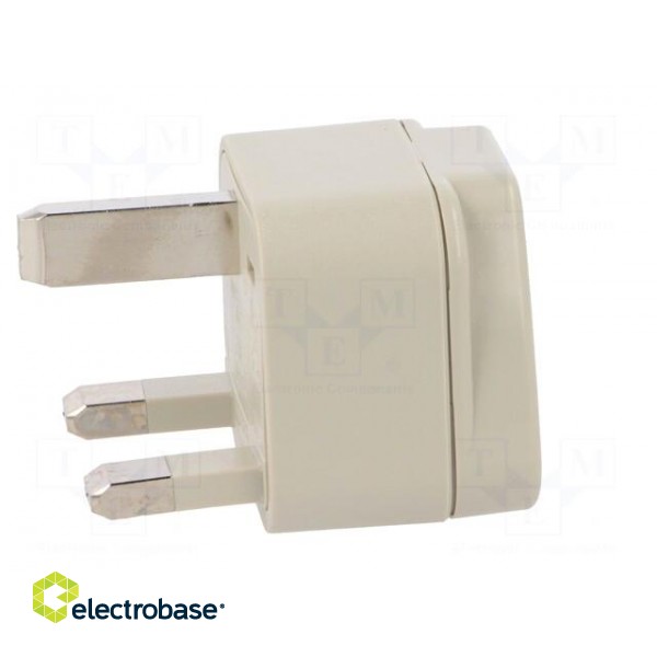 Transition: adapter | 2P+PE | 250VAC | 13A | Type: UK | white | PIN: 3 image 7