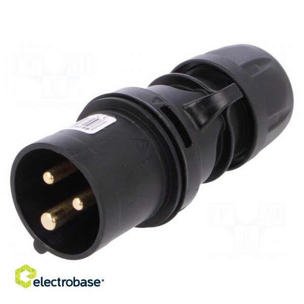Connector: AC supply | plug | male | 16A | 230VAC | IP44 | Layout: 2P+PE image 1