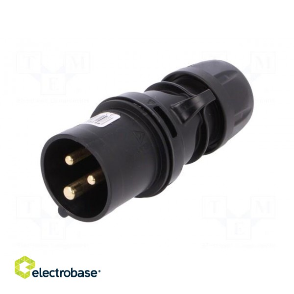 Connector: AC supply | plug | male | 16A | 230VAC | IP44 | Layout: 2P+PE image 2