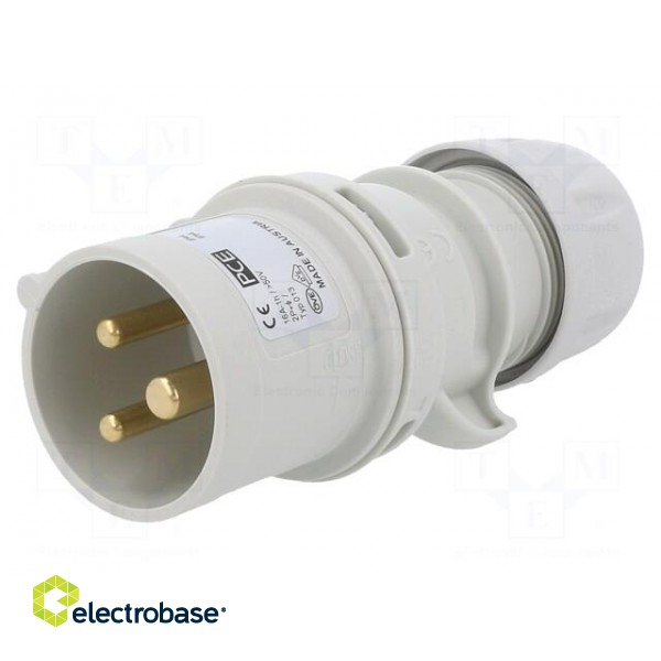Connector: AC supply | plug | male | 16A | 50VAC | IEC 60309 | IP44 | PIN: 3 image 1